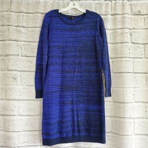 H by Halston jacquard long sleeve sweater dress